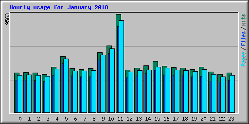 Hourly usage for January 2018